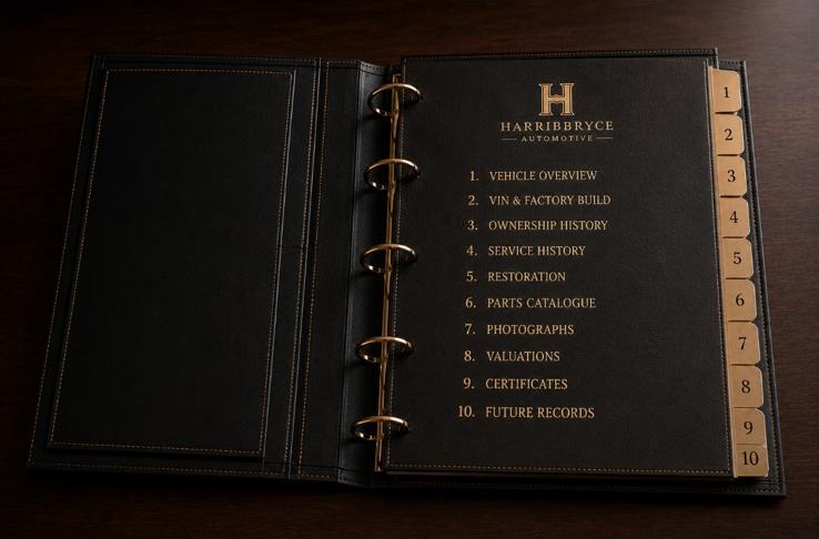 The Passport binder open to its numbered gold tab index, listing all ten sections.